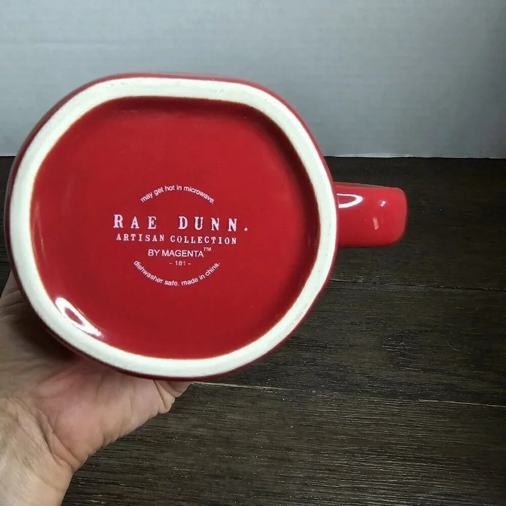 NWT Rae Dunn Artisan Love Is In The Air Red Mug Valentine's Day Magenta